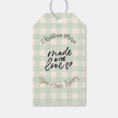 Small Vegan Home Bakery Made with love Pattern Geschenkanhänger (Vorderseite)