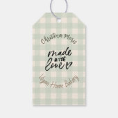 Small Vegan Home Bakery Made with love Pattern Geschenkanhänger (Rückseite)