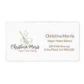 Small Vegan Home Bakery Shipping Label (Vorne)