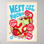 Small West Virginia Hot Dog Poster (Vorne)