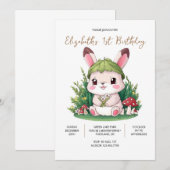 Small Whimsical Bunny 1. Geburtstag Digital Einladung (Vorne/Hinten)