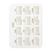 Small White and Gold Annual Calendar 2016 Magnete (Vertikal)