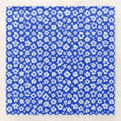 small White Floral Pattern  Glasuntersetzer (Vorderseite)