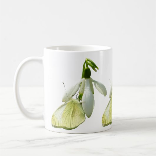Small White on Snowdrop Kaffeetasse (Links)