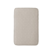 Small White Polka Dot Pattern On Cool Beige Greige Badematte (Vorderseite Vertikal)
