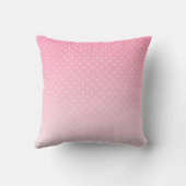 Small White Polka Dots-Ombre Pink Throw Pillow Kissen (Rückseite)