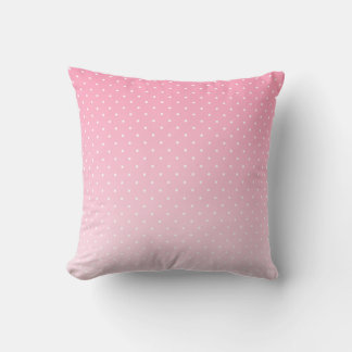 Small White Polka Dots-Ombre Pink Throw Pillow Kissen
