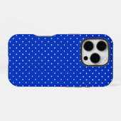 Small White Polka Dots on Cobalt Blue Phone Case iPhone Hülle (Rückseite (Horizontal))