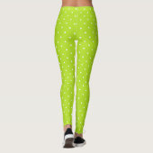 Small white polka dots on lime green leggings  (Rückseite)