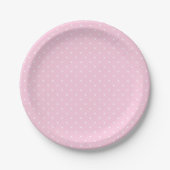 Small White Polka Dots on Pale Pink Paper Plate Pappteller (Vorderseite)