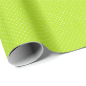Small White Polkadots On Lime Green Wrapping Paper Geschenkpapier (Rolleneckpunkt)