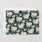 Small White Rose Bouquet Save the Date Hochzeit (Rückseite)