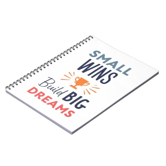 Small Wins Build Big Dreams Notizblock (Linke Seite)