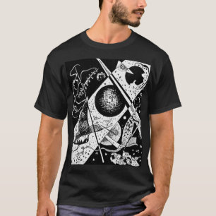Small Worlds VI - Kandinsky Schwarz Weiß Kunst T-Shirt