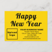 Small Yellow Flat Card Business New Year (Vorderseite)