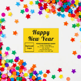 Small Yellow Flat Card Business New Year