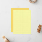 Small Yellow Grid Graph Paper Note Cards (Squares) Mitteilungskarte (Vorderseite/Rückseite Beispiel)