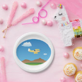 Small Yellow Plane Pappteller (Party)