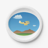 Small Yellow Plane Pappteller (Vorderseite)