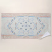 smallCUSTOM NAMEDelicate Seashell Medallion Strandtuch (Vorderseite)