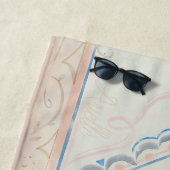 smallCUSTOM NAMEDelicate Seashell Medallion Strandtuch (Beispiel)