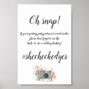 Smaller Wedding hashtag bridal shower Poster