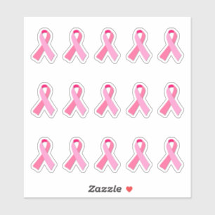 Smallish Brustkrebs Bewusstsein rosa Band X 15 Aufkleber