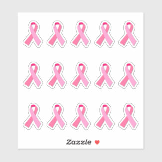 Smallish Brustkrebs Bewusstsein rosa Band X 15 Aufkleber