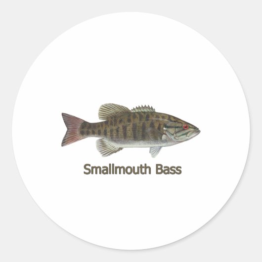 Smallmouth Bass Art (mit dem Titel) Runder Aufkleber (Vorderseite)