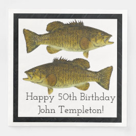 Smallmouth Bass Fishing Sports Geburtstag 50. Serviette