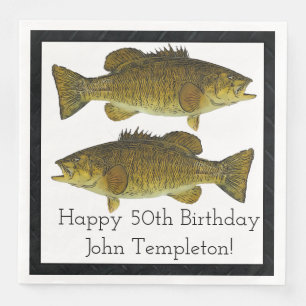 Smallmouth Bass Fishing Sports Geburtstag Napkins Serviette