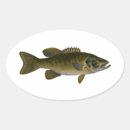 Smallmouth Bass Logo Ovaler Aufkleber