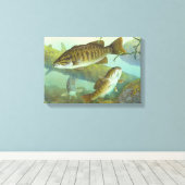 Smallmouth Bass Painting Leinwanddruck (Insitu (Holzboden))