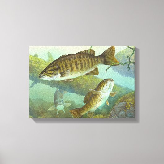 Smallmouth Bass Painting Leinwanddruck (Vorderseite)