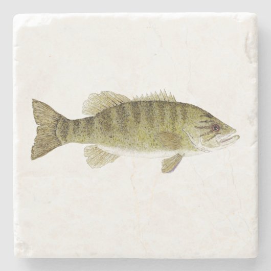 Smallmouth-Bass-Untersetzer Steinuntersetzer (Vorderseite)