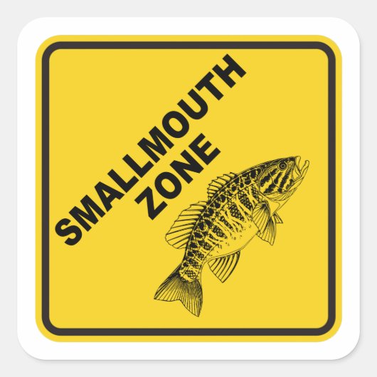 Smallmouth Zone Quadratischer Aufkleber (Vorderseite)
