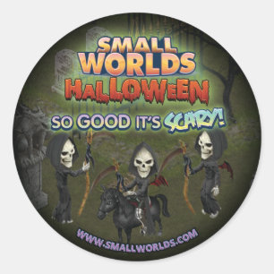 SmallWorlds Halloween grimmige Runder Aufkleber