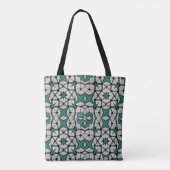 Smaragd-Achsen abstraktes geometrisches Muster 128 Tasche (Rückseite)