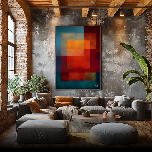 Smaragd Aurora Farbfeld Abstrakte moderne Wand Poster