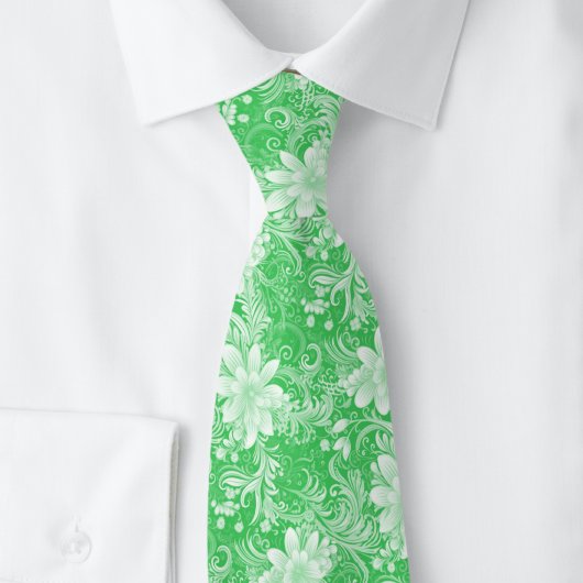 Smaragd-Blumen-Batik Krawatte