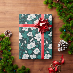 Smaragd-Blumen-Nahtlosmuster-Design Geschenkpapier