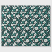 Smaragd-Blumen-Nahtlosmuster-Design Geschenkpapier (Flach)