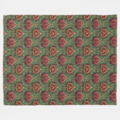 Smaragd-Burgunder-Barock-Damaskus Fleecedecke (Vorderseite (Horizontal))