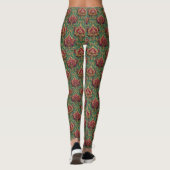 Smaragd-Burgunder-Barock-Damaskus Leggings (Rückseite)