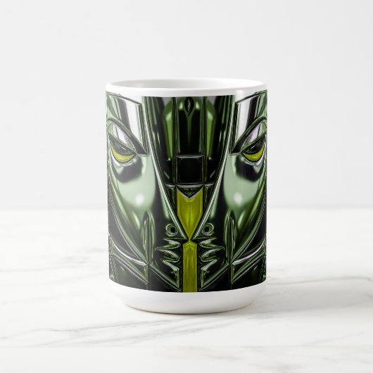 Smaragd-Cyber-Maske Kaffeetasse (Mittel)