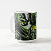 Smaragd-Cyber-Maske Kaffeetasse (Vorderseite Links)