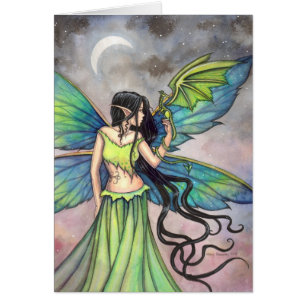 Smaragd-Drache Fantasy-Fee-Kunst