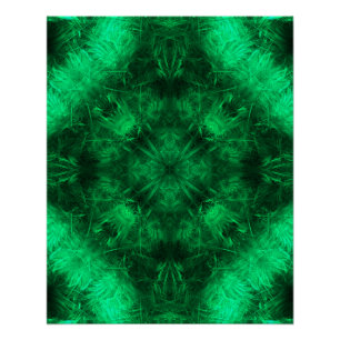 Smaragd Energie Mandala Fraktal Kunst Poster