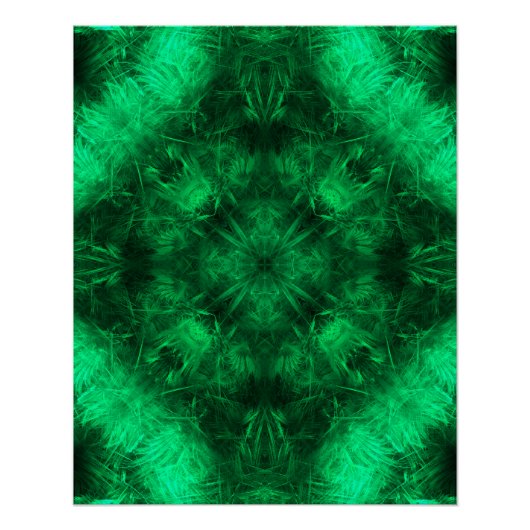 Smaragd Energie Mandala Fraktal Kunst Poster (Vorderseite)