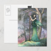 Smaragd Fae Fantasy Fee Postkarte (Vorne/Hinten)